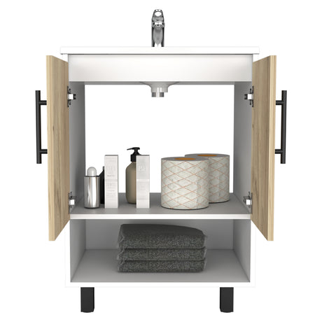 Mueble para Baño Bi Color Blanco Nevado 60.6x83.9cm con Lavamanos Praia 45 - Muebles para Lavamanos | Bylmo