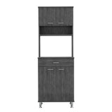 Alacena Della Roble Gris 60x169cm con Un Cajón - Alacenas y Muebles Microondas | Bylmo