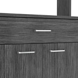 Alacena Della Roble Gris 60x169cm con Un Cajón - Alacenas y Muebles Microondas | Bylmo
