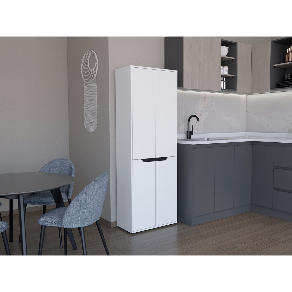 Alacena Herring Blanco 60x179cm de Pared con Cuatro Puertas - Alacenas y Muebles Microondas | Bylmo