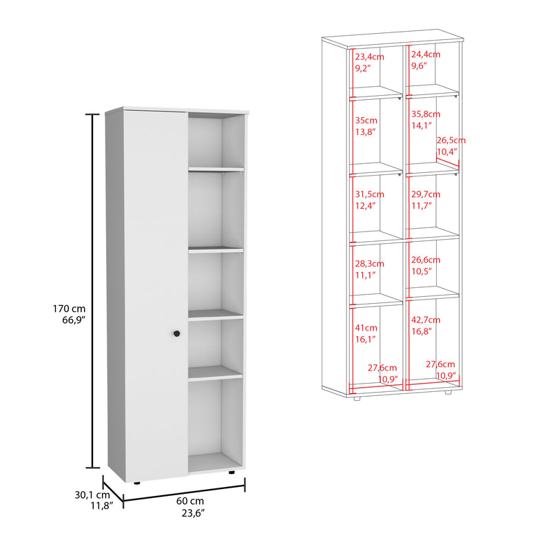 Alacena Hoyt Blanco 60x170cm De Pared Con Una Puerta