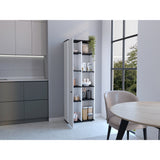 Alacena Hoyt Blanco con Bordes Negros 60x170cm de Pared con Una Puerta - Alacenas y Muebles Microondas | Bylmo