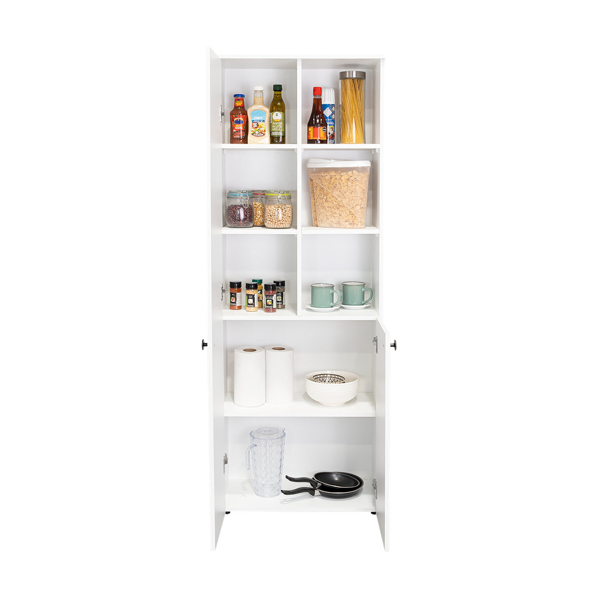 Alacena Konik Blanco 60x170cm con Dos Puertas - Alacenas y Muebles Microondas | Bylmo