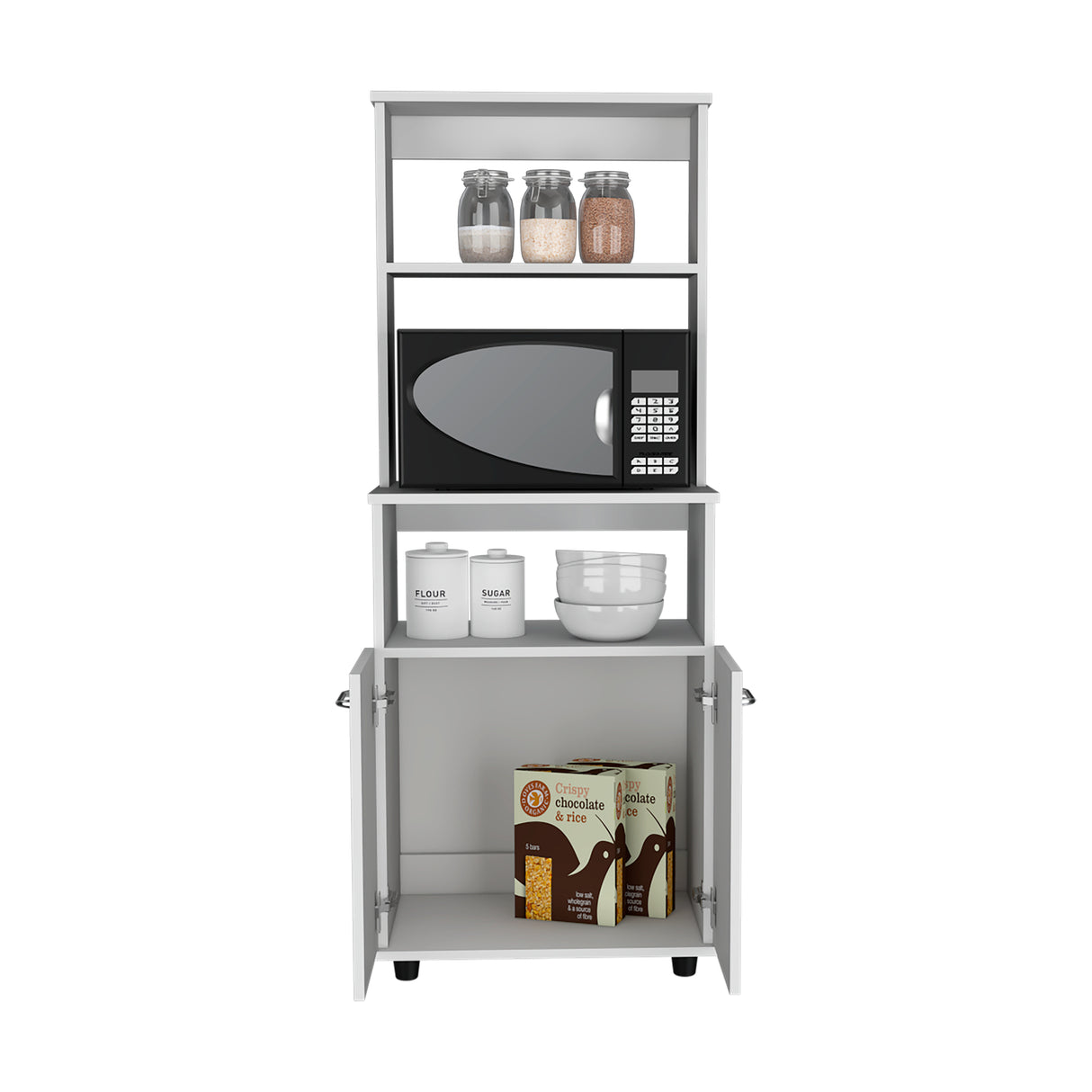 Alacena Mezzo Blanco 54x140cm con Dos Puertas - Alacenas y Muebles Microondas | Bylmo