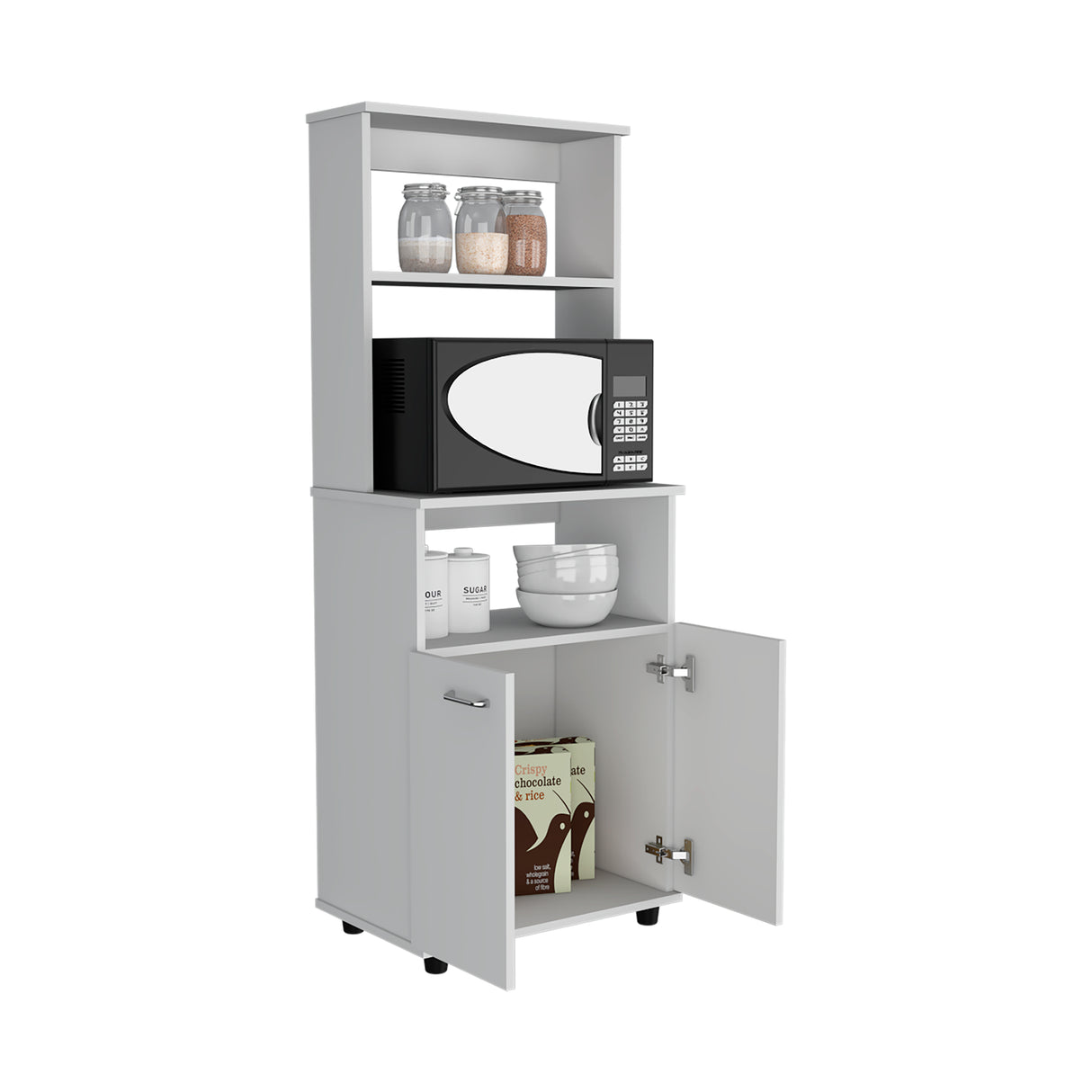 Alacena Mezzo Blanco 54x140cm con Dos Puertas - Alacenas y Muebles Microondas | Bylmo