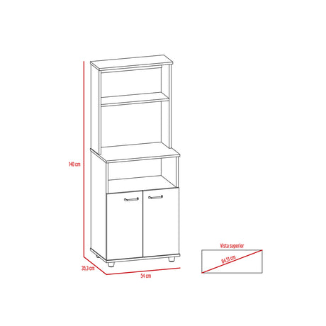 Alacena Mezzo Wengue 54x140cm con Dos Puertas - Alacenas y Muebles Microondas | Bylmo