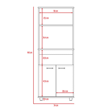 Alacena Mezzo Wengue 54x140cm con Dos Puertas - Alacenas y Muebles Microondas | Bylmo