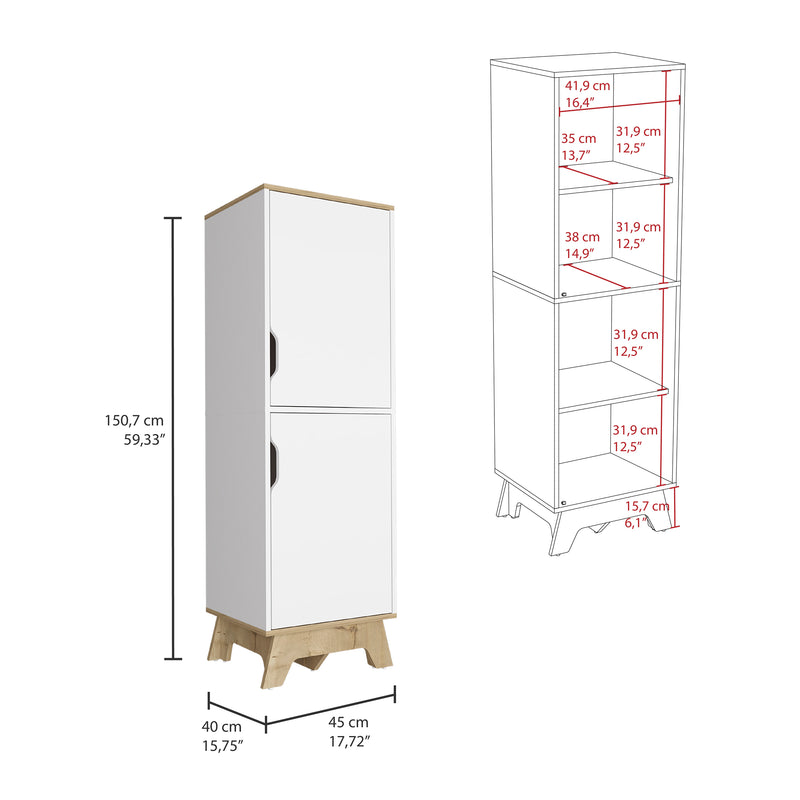 Alacena Pamplona Blanco 45x150.7cm Con Dos Puertas