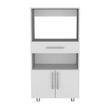 Mueble Microondas Worland Blanco 2 Puertas 62x122cm con Un Cajón - Alacenas y Muebles Microondas | Bylmo