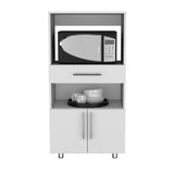 Mueble Microondas Worland Blanco 2 Puertas 62x122cm con Un Cajón - Alacenas y Muebles Microondas | Bylmo