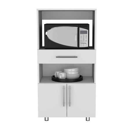Mueble Microondas Worland Blanco 2 Puertas 62x122cm con Un Cajón - Alacenas y Muebles Microondas | Bylmo