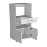 Mueble Microondas Worland Blanco 2 Puertas 62x122cm con Un Cajón - Alacenas y Muebles Microondas | Bylmo