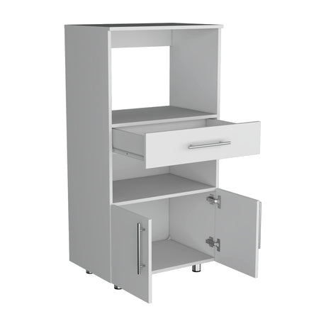 Mueble Microondas Worland Blanco 2 Puertas 62x122cm con Un Cajón - Alacenas y Muebles Microondas | Bylmo