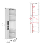 Bar Esquinero Oban Blanco 47.1x180cm Con Portacopasy Portabotellas