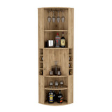 Bar Esquinero Oban Macadamia 47.1x180cm con Portacopasy Portabotellas - Bares | Bylmo