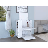 Bar Carro Glasgow Blanco 65.5x82cm con Ruedas - Bares | Bylmo