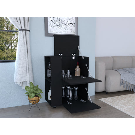 Bar Carro Glasgow Wengue 65.5x82cm con Ruedas - Bares | Bylmo