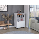 Bar Carro Phoenix Blanco 55x88.9cm con Ruedas - Bares | Bylmo