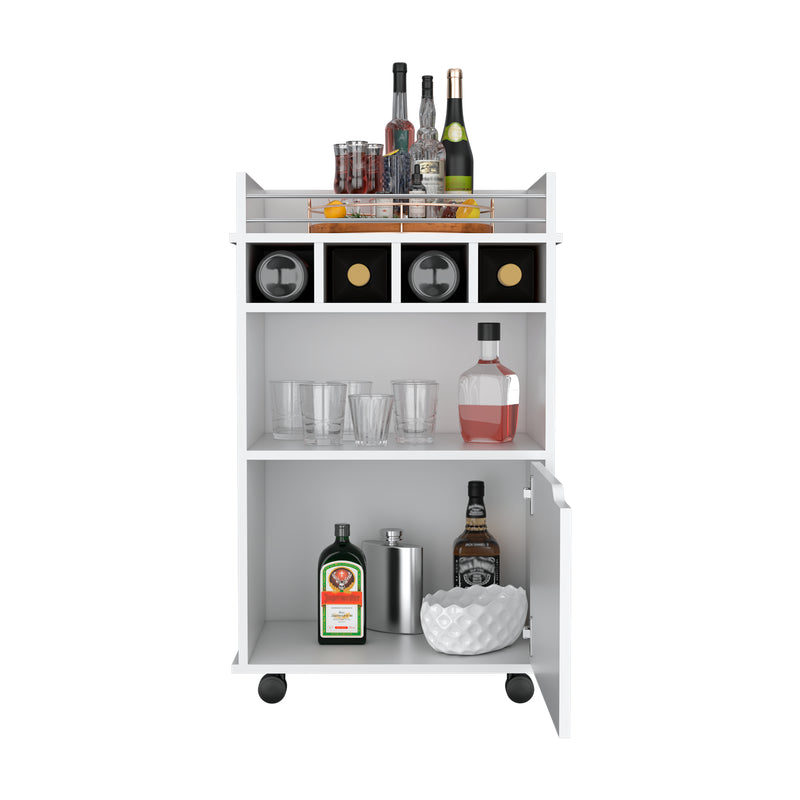 Bar Carro Phoenix Blanco 55x88.9cm Con Ruedas