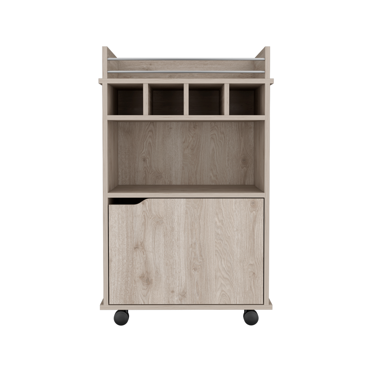 Bar Carro Phoenix Ceniza 55x88.9cm con Ruedas