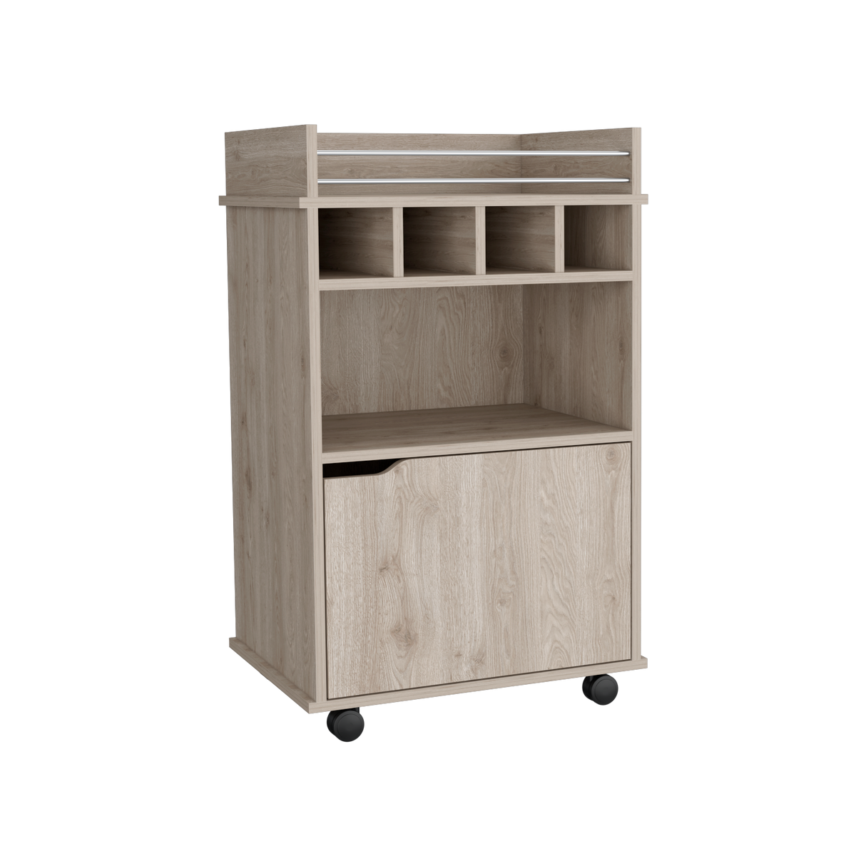 Bar Carro Phoenix Ceniza 55x88.9cm con Ruedas