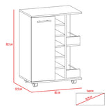 Bar Maru Wengue 60x82.1cm con Ruedas. - Bares | Bylmo