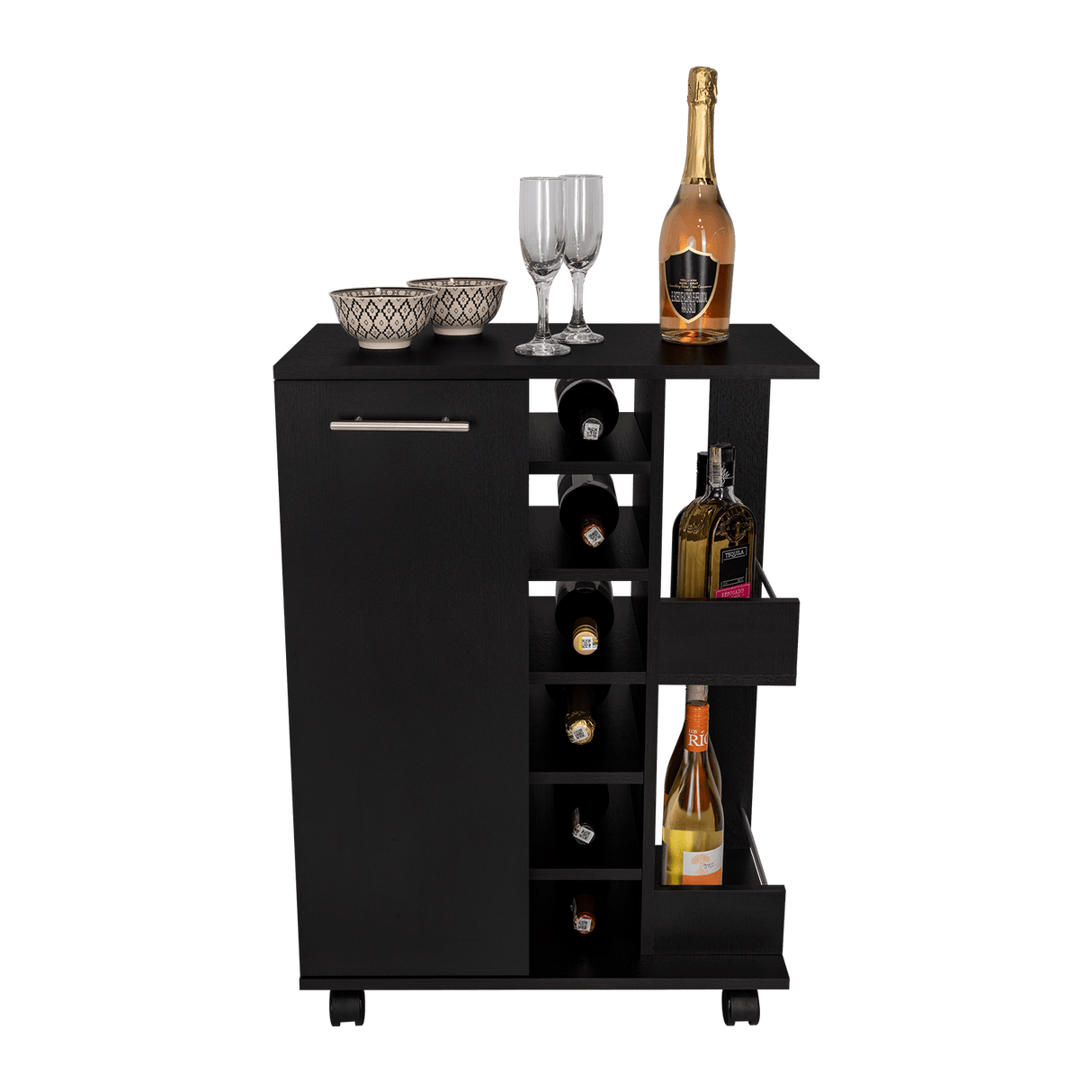 Bar Maru Wengue 60x82.1cm con Ruedas. - Bares | Bylmo