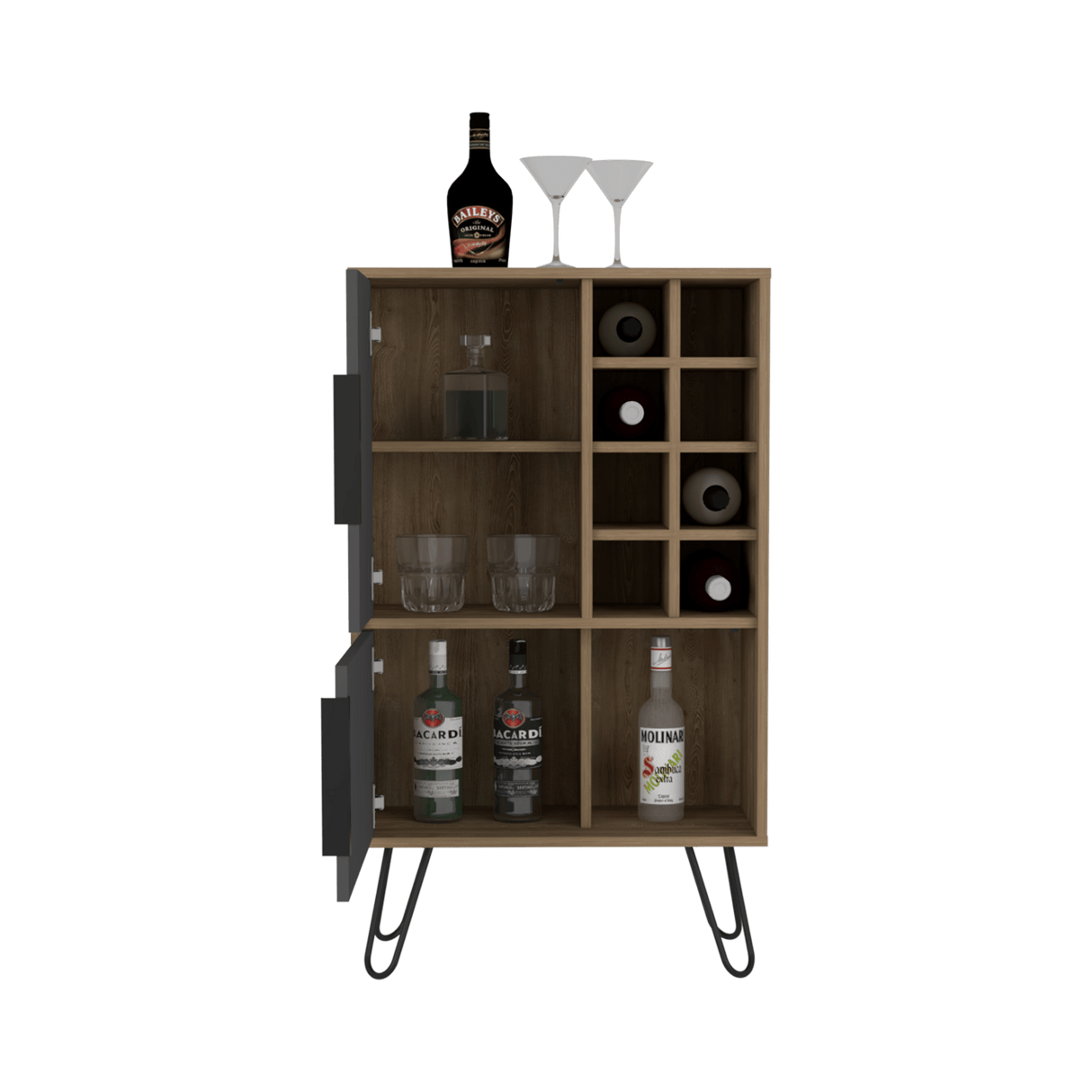 Bar Vegas Miel 60.9x104.1cm con Portabotellas - Bares | Bylmo