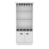Bar Dundee Blanco 74.7x177cm con Portacopas y Portabotellas - Bares | Bylmo