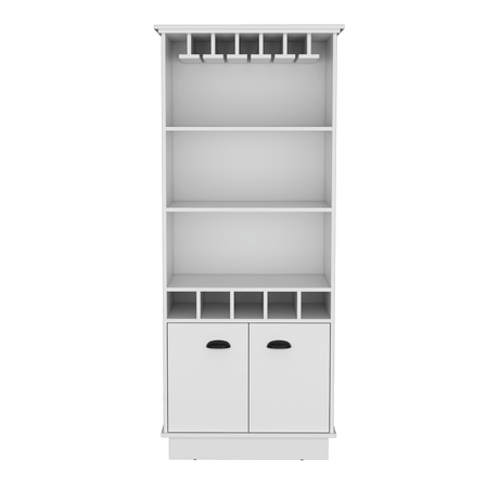 Bar Dundee Blanco 74.7x177cm con Portacopas y Portabotellas - Bares | Bylmo