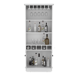 Bar Dundee Blanco 74.7x177cm con Portacopas y Portabotellas - Bares | Bylmo