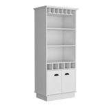 Bar Dundee Blanco 74.7x177cm con Portacopas y Portabotellas - Bares | Bylmo