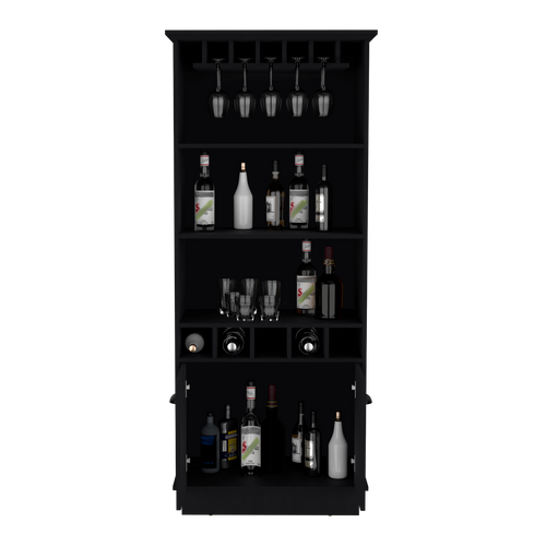 Bar Dundee Wengue 74.7x177cm Con Portacopas Y Portabotellas