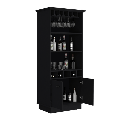 Bar Dundee Wengue 74.7x177cm con Portacopas y Portabotellas - Bares | Bylmo