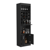 Bar Alto Kava Wengue 51X180.6cm con Portacopas y Portabotellas - Bares | Bylmo