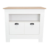 Isla de Cocina Arlet Blanco 103x89.9cm con Entrepaños y Compartimientos - Barras y Muebles Auxiliares | Bylmo