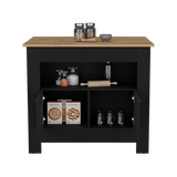 Isla de Cocina Arlet Wengue 103x89.9cm con Entrepaños y Compartimientos - Barras y Muebles Auxiliares | Bylmo