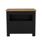 Isla de Cocina Arlet Wengue 103x89.9cm con Entrepaños y Compartimientos - Barras y Muebles Auxiliares | Bylmo