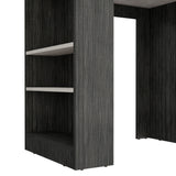Isla de Cocina Portree Roble Gris 92x91.3cm con Dos Entrepaños - Barras y Muebles Auxiliares | Bylmo