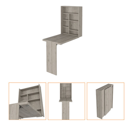 Barra de Cocina Empotrable Vatta Ceniza 60x80cm Plegable con Entrepaños - Barras y Muebles Auxiliares | Bylmo