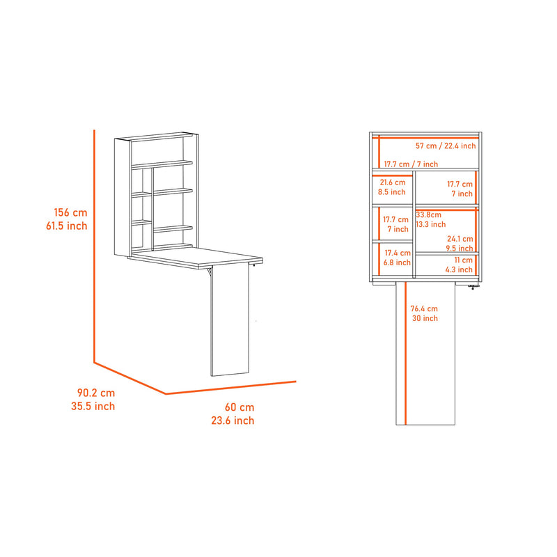 Barra De Cocina Empotrable Vatta Ceniza 60x80cm Plegable Con Entrepaños