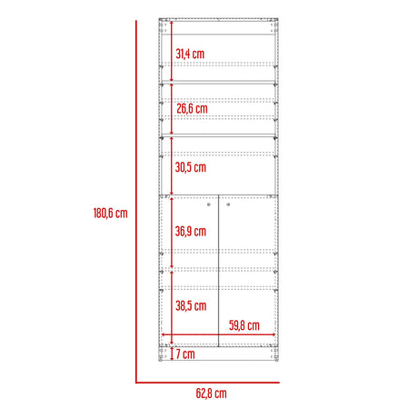 Biblioteca Home Maxi Bellota Wengue 62.8x180.6cm con Cuatro Entrepaños - Bibliotecas y Estanterías | Bylmo