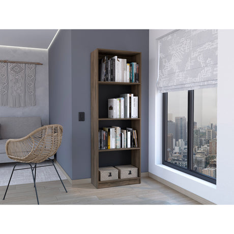 Biblioteca Home Wengue 62.8x180.6cm con Tres Entrepaños - Bibliotecas y Estanterías | Bylmo