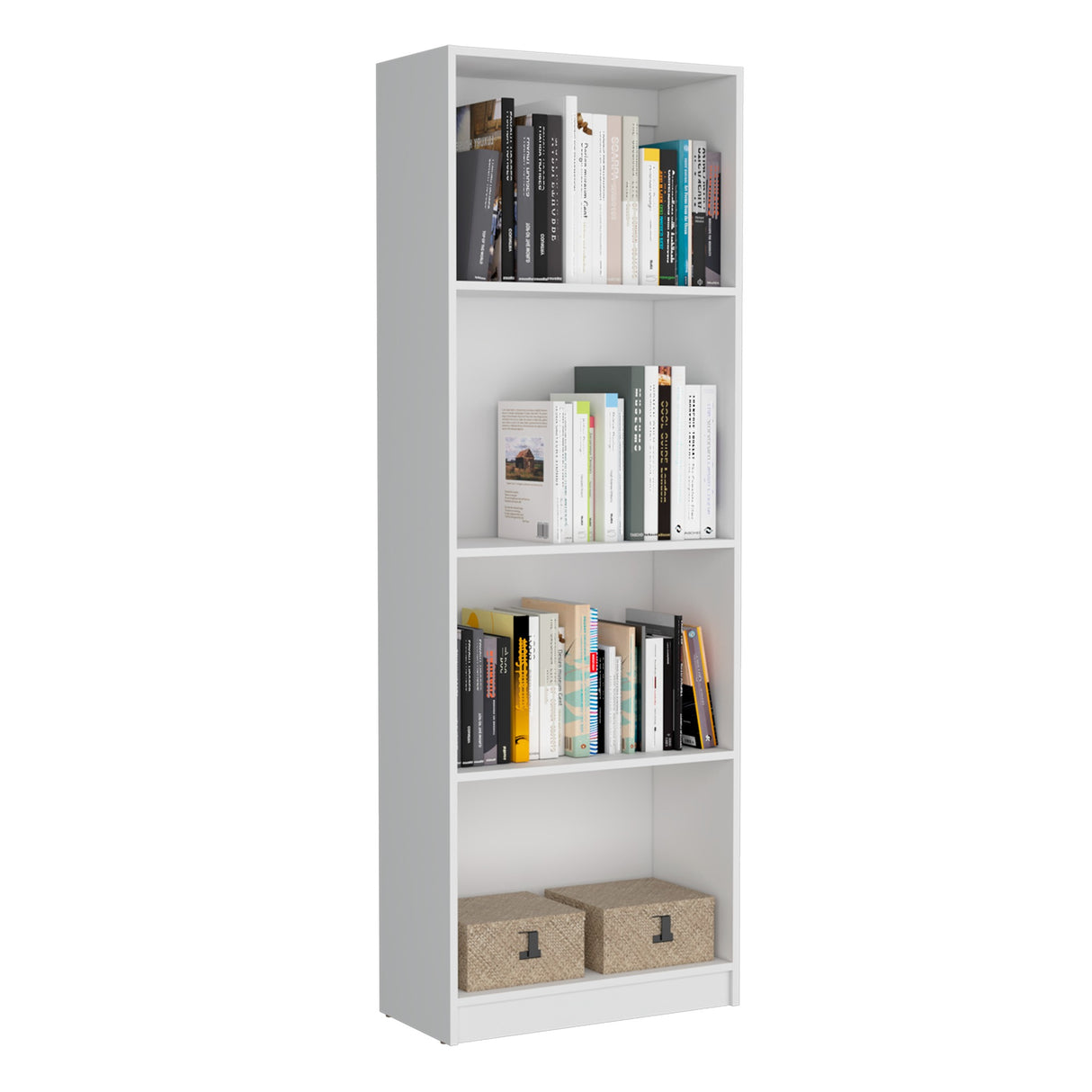Biblioteca Home Blanca 62.8x180.6cm con Tres Entrepaños - Bibliotecas y Estanterías | Bylmo