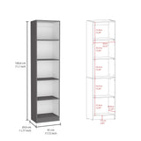 Biblioteca Home XS Plomo 45x180.6cm con Cuatro Entrepaños - Bibliotecas y Estanterías | Bylmo