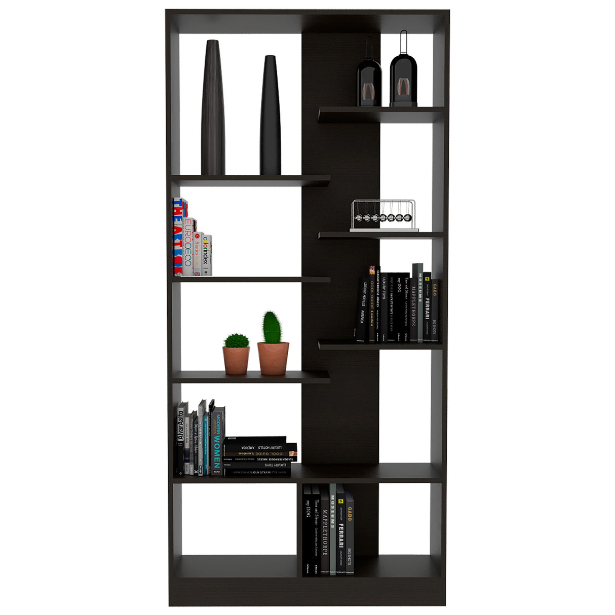 Biblioteca Yata Wengue 80x170cm con Siete Entrepaños - Bibliotecas y Estanterías | Bylmo