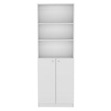 Estantería Home Blanca 62.8x180.6cm con Puertas y Cuatro Entrepaños - Bibliotecas y Estanterías | Bylmo
