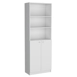 Estantería Home Blanca 62.8x180.6cm con Puertas y Cuatro Entrepaños - Bibliotecas y Estanterías | Bylmo