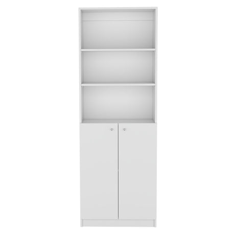 Estantería Lib Home Blanco 62.8x180.6cm con Puertas y Cuatro Entrepaños - BIBLIOTECAS Y ESTANTERIAS | Bylmo