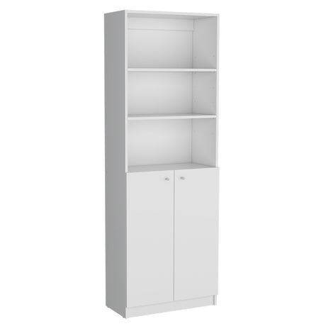 Estantería Lib Home Blanco 62.8x180.6cm con Puertas y Cuatro Entrepaños - BIBLIOTECAS Y ESTANTERIAS | Bylmo